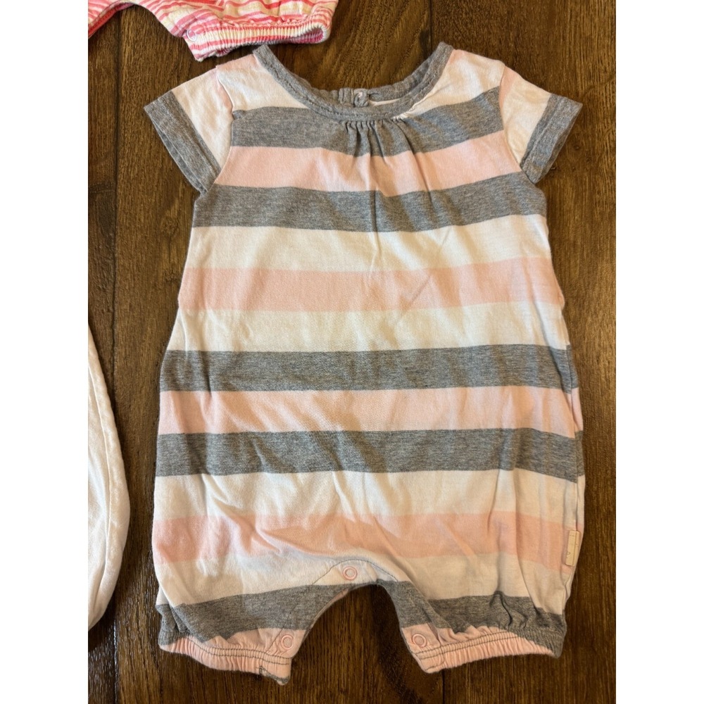 Burt's Burts Bees Organic Cotton Baby Girl 0/3 Months Clothes Lot Rompers Outfit - Picture 7 of 9